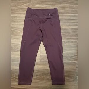 Xersion Girls Plum Quick Dry Leggings with pockets size S 7/8